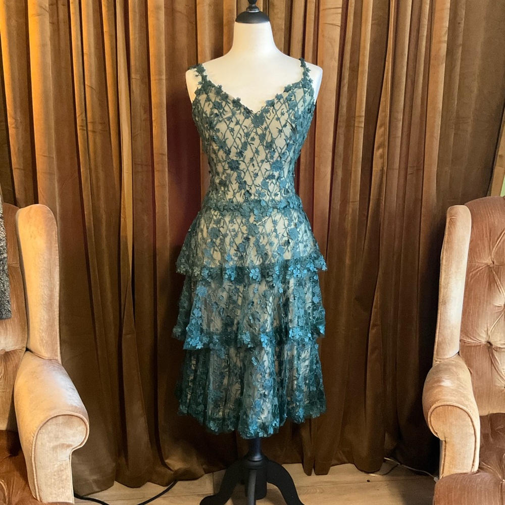 Tiered green dress